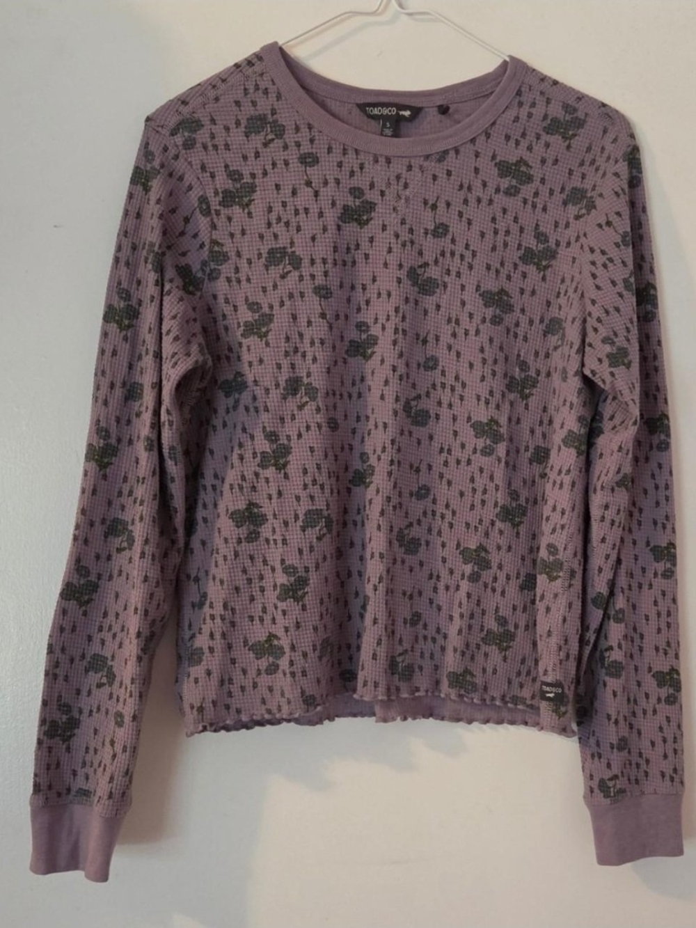 Toad&Co Lilac Floral Thermal Crewneck Shirt